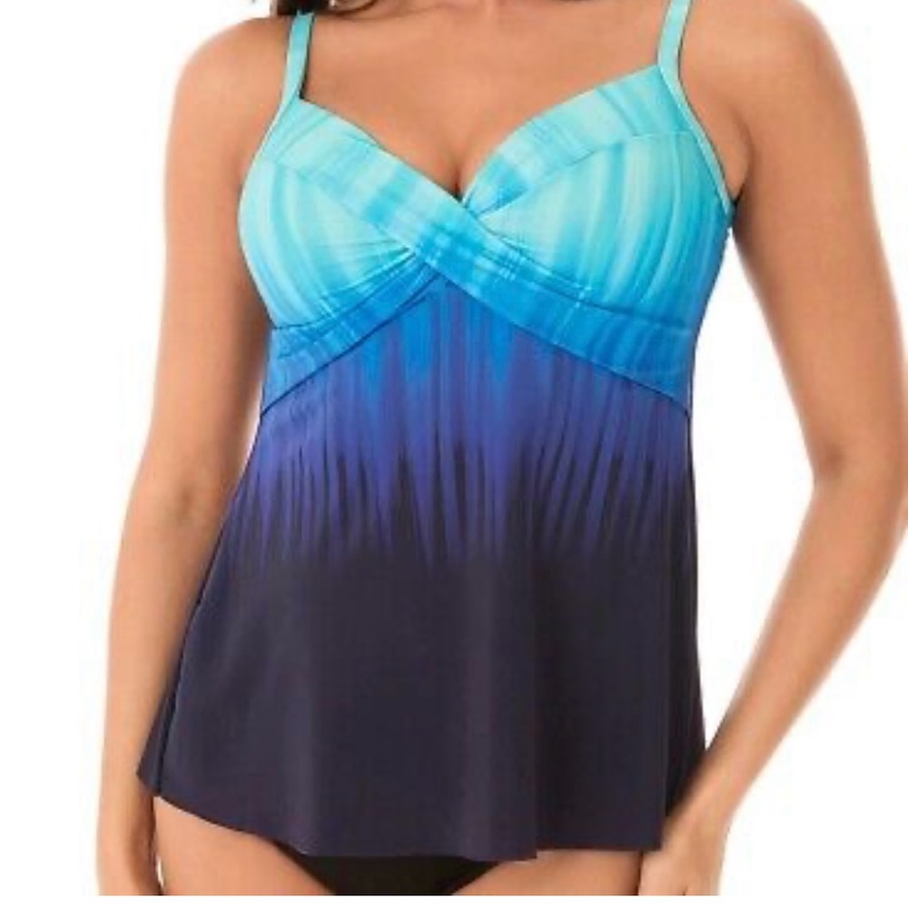 Miraclesuit Oceanic Blue Swimwear  Underwire, sewn in cups size 10